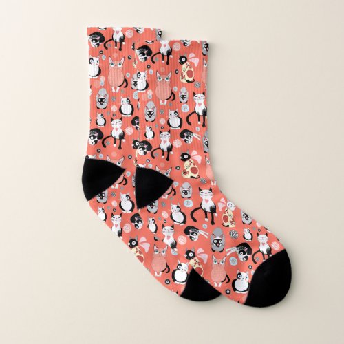 Fun Cartoon Cats Socks