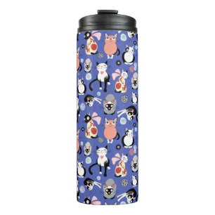Fun Cartoon Cats Thermal Tumbler
