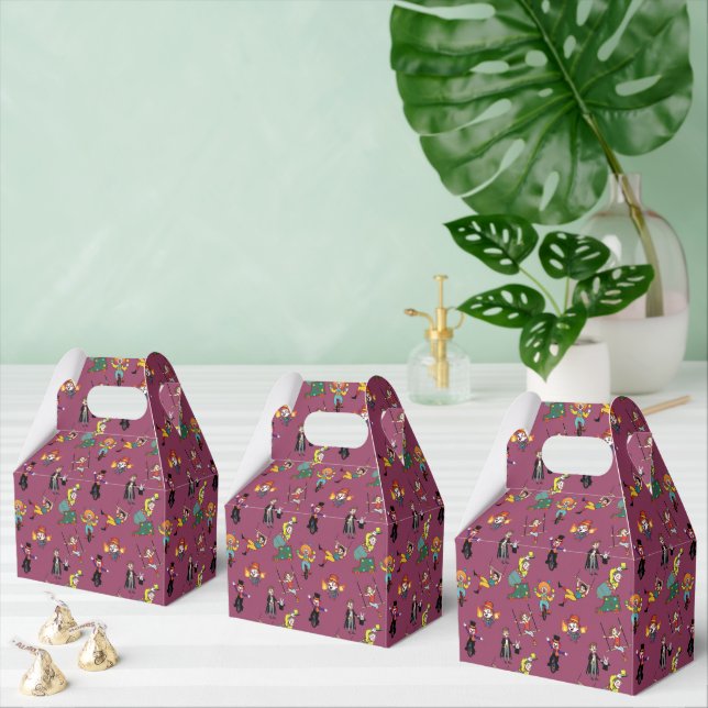 Fun Cartoon Circus Whimsical Purple Modern Pattern Favor Boxes (Multiple)