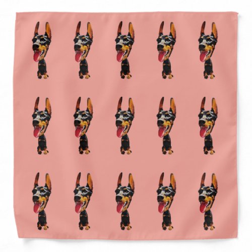 Fun Cartoon Doberman Pinscher Bandana