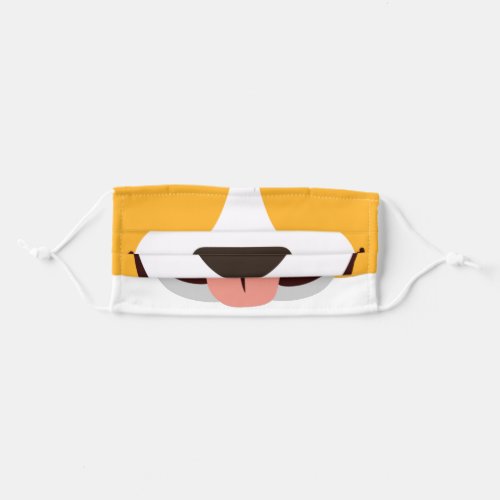 Fun Cartoon Dog Smiling cheerful Adult Cloth Face Mask
