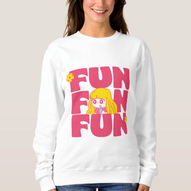 Fun Cartoon Girl Women's Sweatshirt (Front)