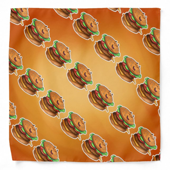 Fun cartoon hamburger bandana (Front)