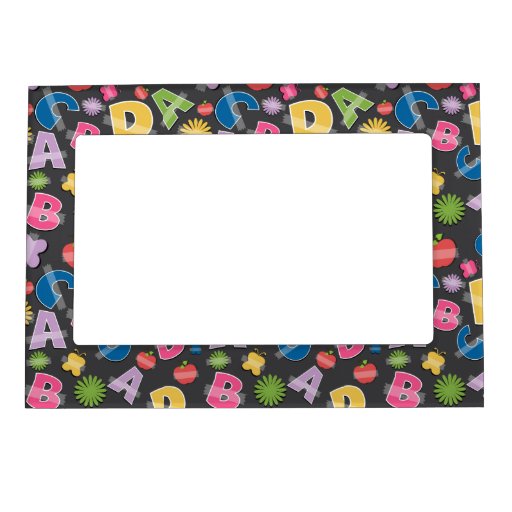 Fun Cartoon Letters & Shapes Magnetic Picture Frame | Zazzle