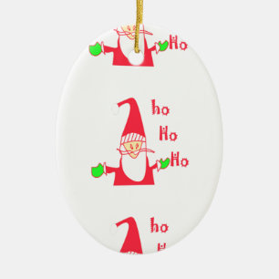 Fun Cartoon Mouse Santa Collection. Ceramic Ornament