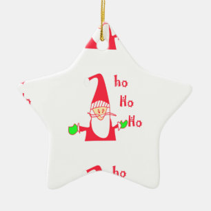 Fun Cartoon Mouse Santa Collection. Ceramic Ornament