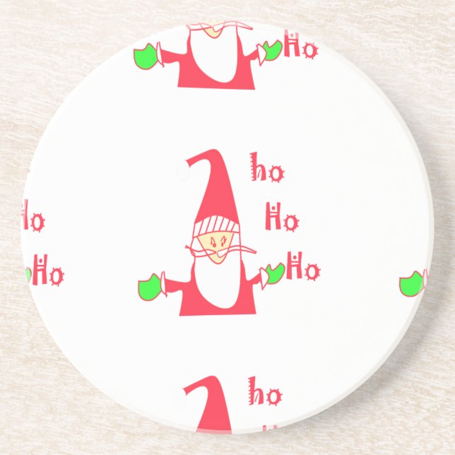  Fun Cartoon Mouse Santa Collection. Coaster (Front)