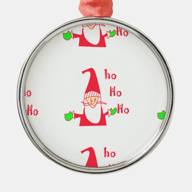  Fun Cartoon Mouse Santa Collection. Metal Ornament (Front)