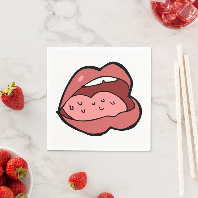 Fun Cartoon Open Mouth and Lips Napkins (Creator Uploaded)