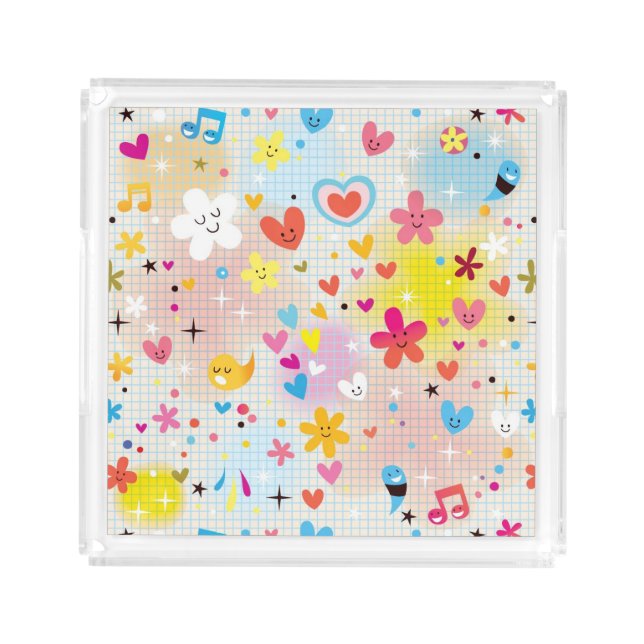 fun cartoon pattern acrylic tray (Front)