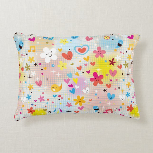 fun cartoon pattern decorative pillow (Front)