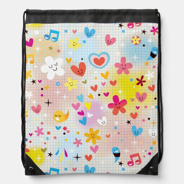 fun cartoon pattern drawstring bag (Front)
