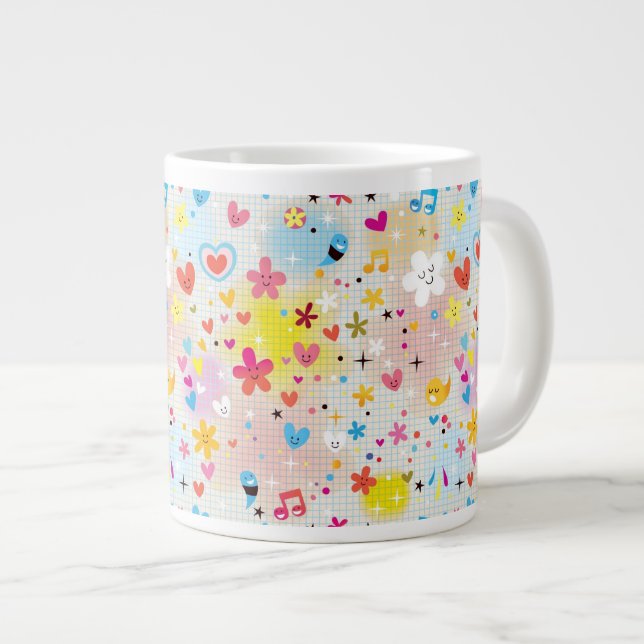 fun cartoon pattern giant coffee mug (Front Right)