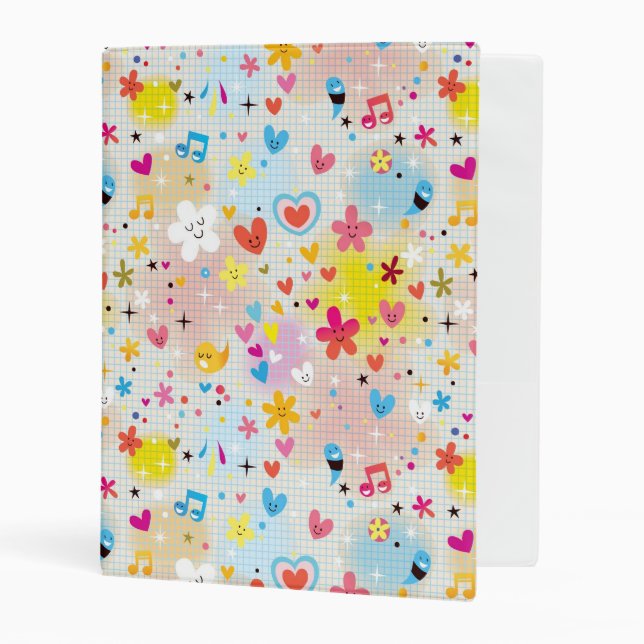 fun cartoon pattern mini binder (Front/Inside)