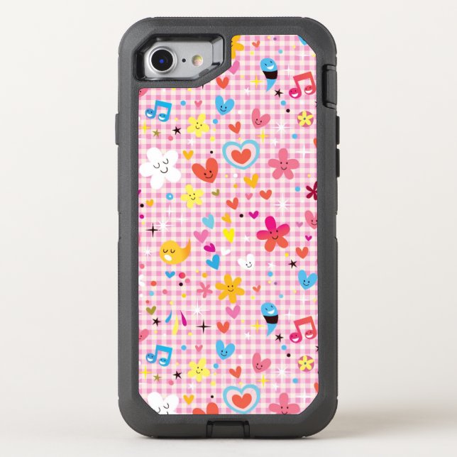 fun cartoon pattern pink otterbox iPhone case (Back)