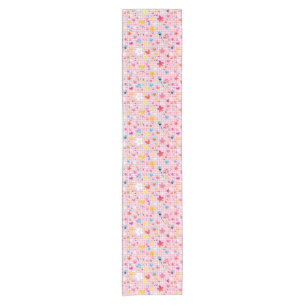 fun cartoon pattern pink short table runner