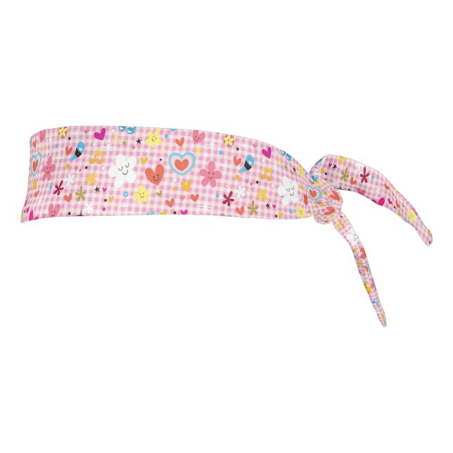 fun cartoon pattern pink tie headband (Rotate 90)