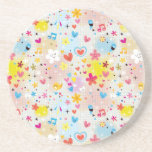 fun cartoon pattern sandstone coaster