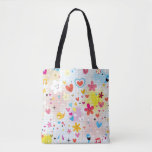 fun cartoon pattern tote bag