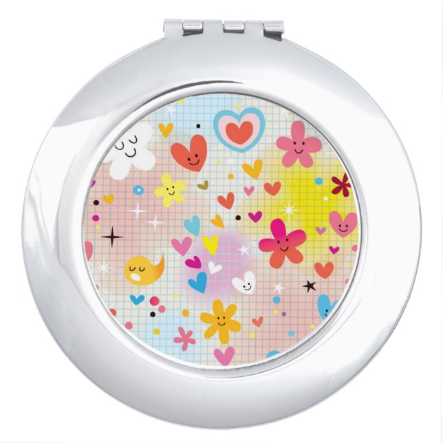 fun cartoon pattern vanity mirror (Front)