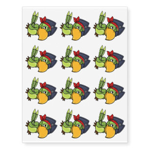 Fun Cartoon Pirate Parrot Temporary Tattoos