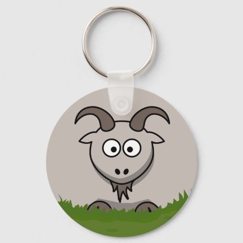 Fun Cartoon Round Goat Keychain