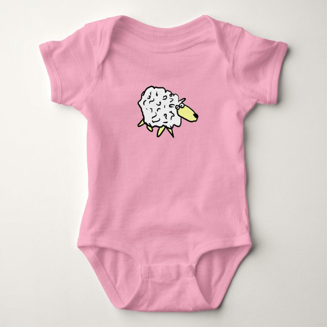 Fun Cartoon Sheep Baby Bodysuit (Front)