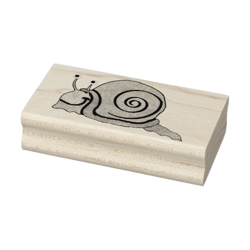 Fun Cartoon Snail Swirl on Shell Round Eyes Rubber Stamp