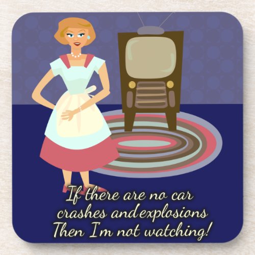 Fun Cartoon Style Movie Loving Housewife Coaster