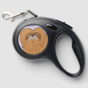 Fun Cartoon Style Pekingese Dog Retractable Pet Leash