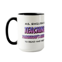 Fun Cartoon Style Personalized English Teacher Mug