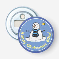 Fun Cartoon-Style Snowman - Christmas Bottle Opener