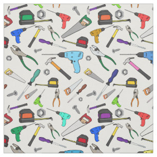 Fun Cartoon Tools Hardware Illustration Pattern Fabric