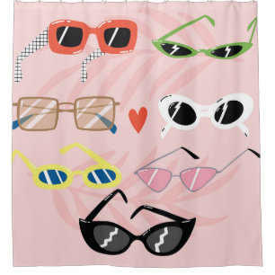 Fun Cartoon: Trendy Sunglasses Collection Shower Curtain