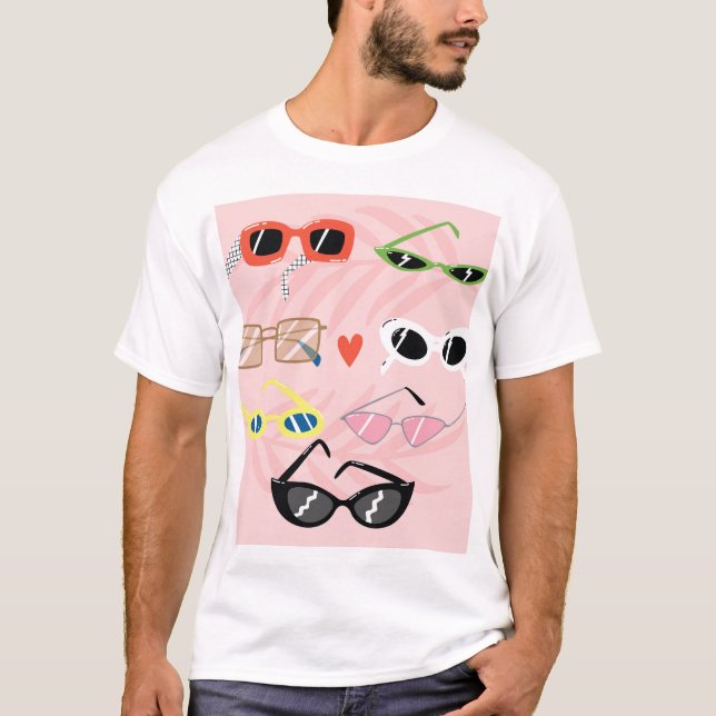 Fun Cartoon: Trendy Sunglasses Collection T-Shirt (Front)