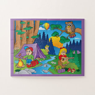 Fun Cartoons Camping Jigsaw Puzzle