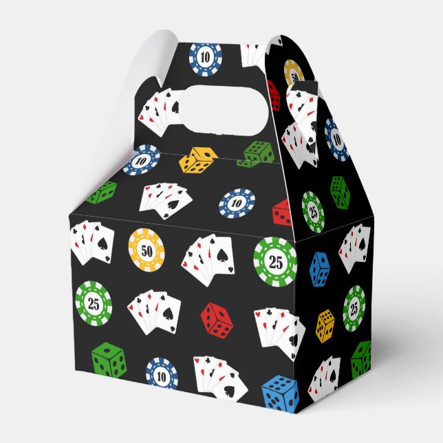 Fun Casino pattern party favor box (Front Side)