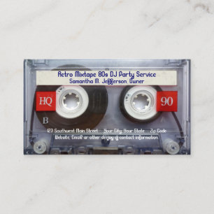 Fun Cassette Tape Musician Disc Jockey Retro 80s Business Card