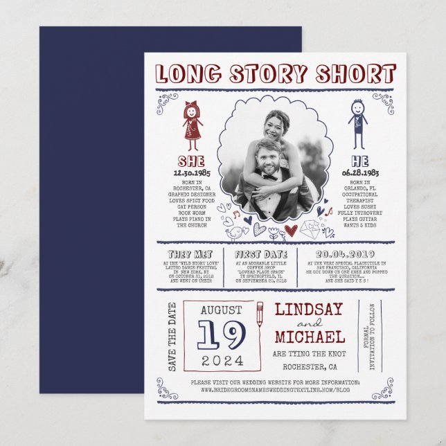 Fun Casual and Cute Save the Date Photo (Front/Back)