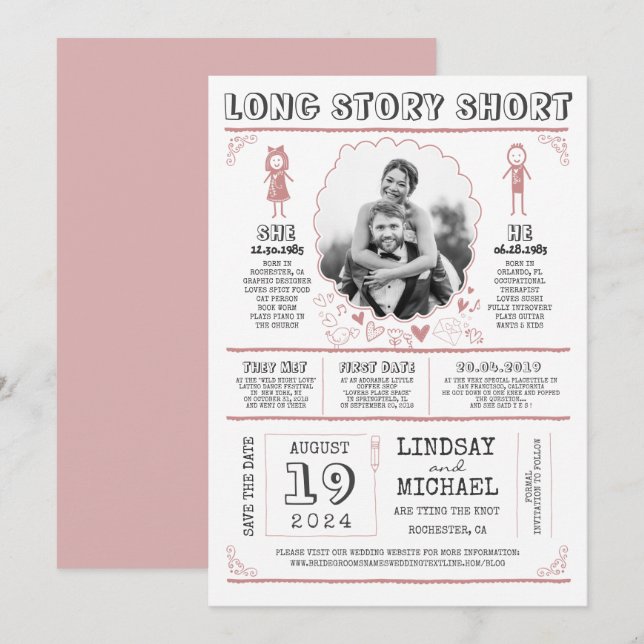 Fun Casual and Cute Save the Date Photo (Front/Back)