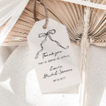 Fun Casual Handwritten Ribbon Bridal Shower Gift Tags<br><div class="desc">Whimsical "Thank you" gift tags featuring a beautiful hand-drawn bow in a fun and playful style,  accompanied by a casual,  handwritten font that perfectly captures the excitement and joy of the occasion.
The tags come in a neutral color scheme of gray and stone.</div>