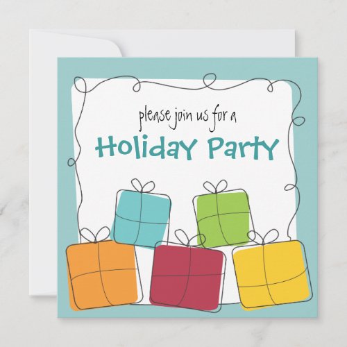Fun  Casual Retro Gift Holiday Party Invitation