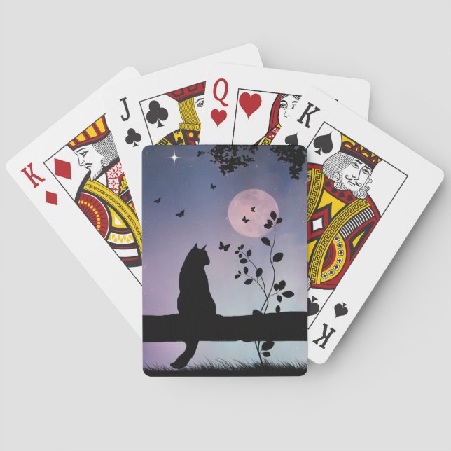 Fun Cat and Butterfly Playing Cards (Back)