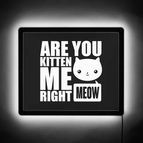 Fun Cat Are You Kitten Me Right Meow Pun Design   LED Sign