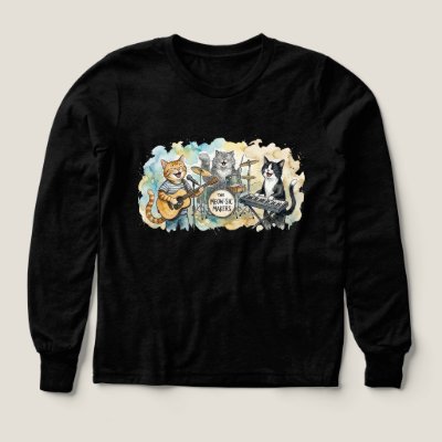 Fun Cat Band Music Piano Drums Keyboard Tri-Blend Shirts