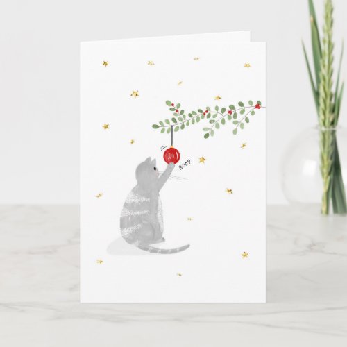 Fun Cat Boop Christmas Holiday Card