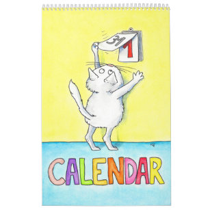 Cartoon Cat Calendars | Zazzle