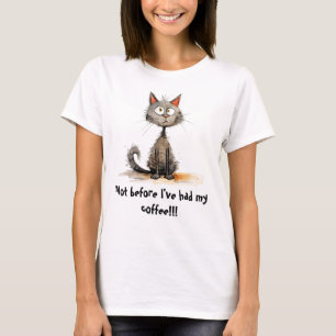Fun Cat Coffee Women's Basic T-Shirt