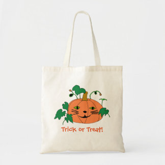 Fun Cat Face Pumpkin Trick or Treat Bags