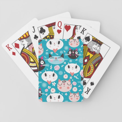 Fun Cat Faces Poker Cards